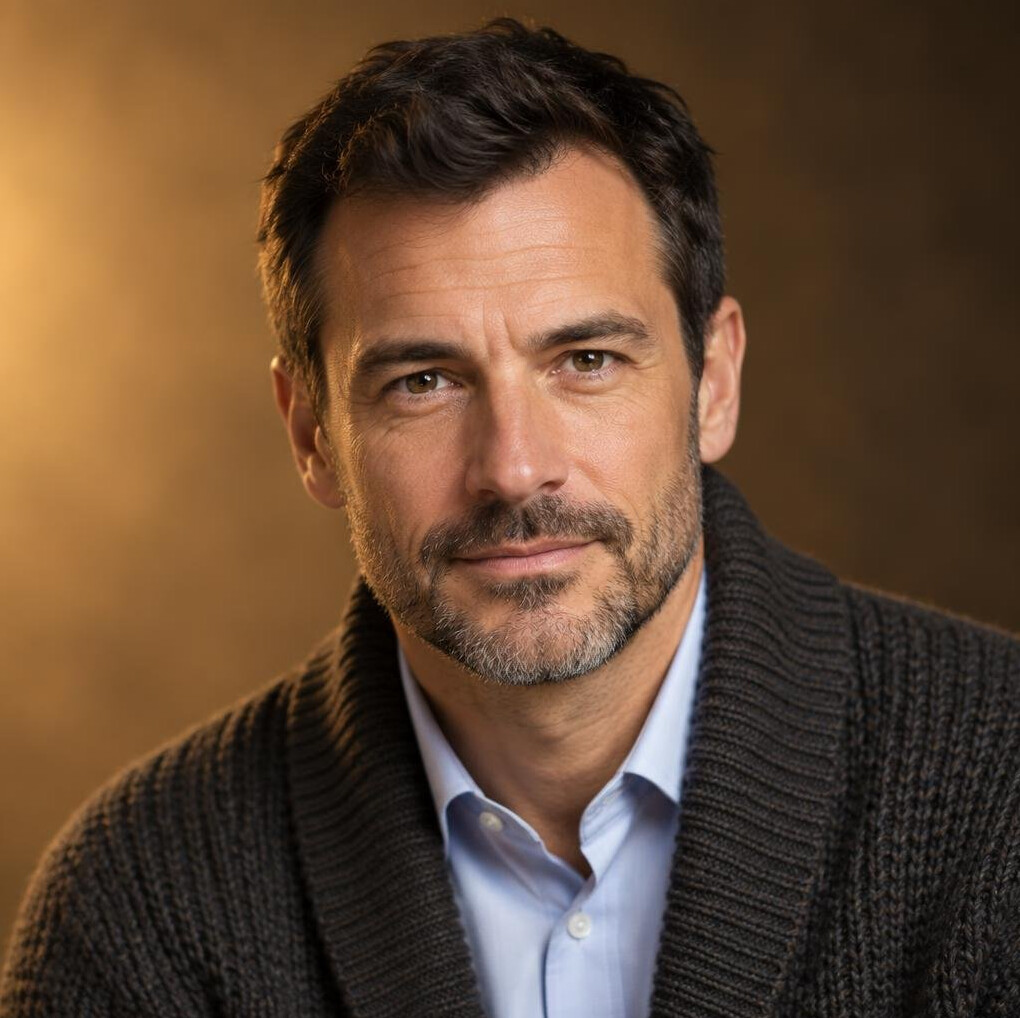 Swiss man in his forties, historian and researcher portrait